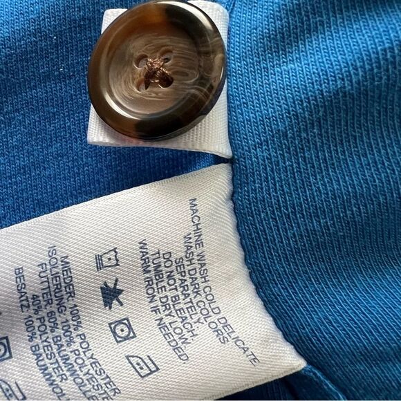 Lands End Turquoise Thick Lined Fleece Vest Large Zip Front - Picture 10 of 10